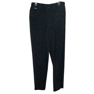 Lauren Ralph Lauren‎ Black Velvet Womens Pants Size 14 Luxury 100% Cotton